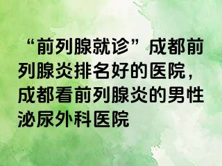 “前列腺就诊”成都前列腺炎排名好的医院，成都看前列腺炎的男性泌尿外科医院