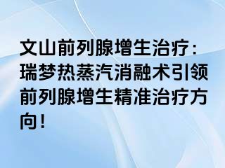 文山前列腺增生治疗：瑞梦热蒸汽消融术引领前列腺增生精准治疗方向！